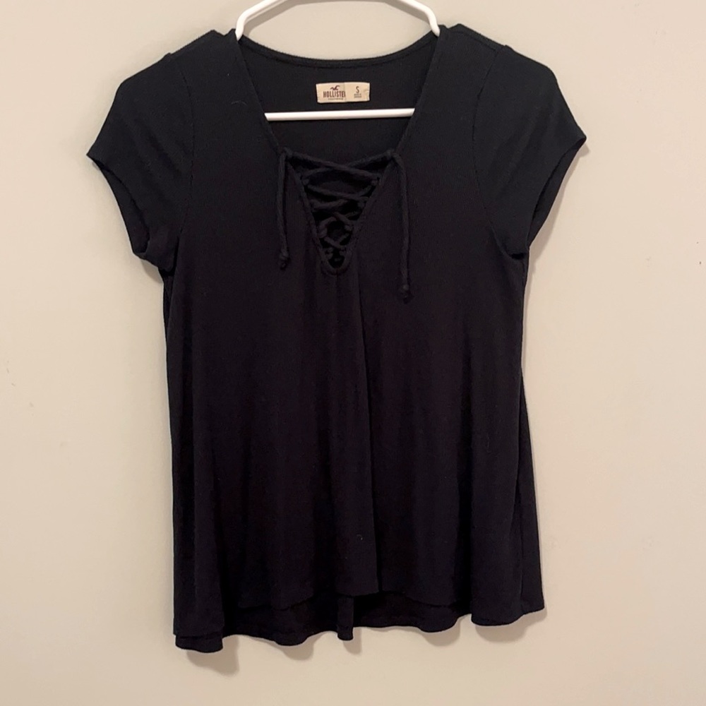 Hollister Lace Up Ribbed Tee